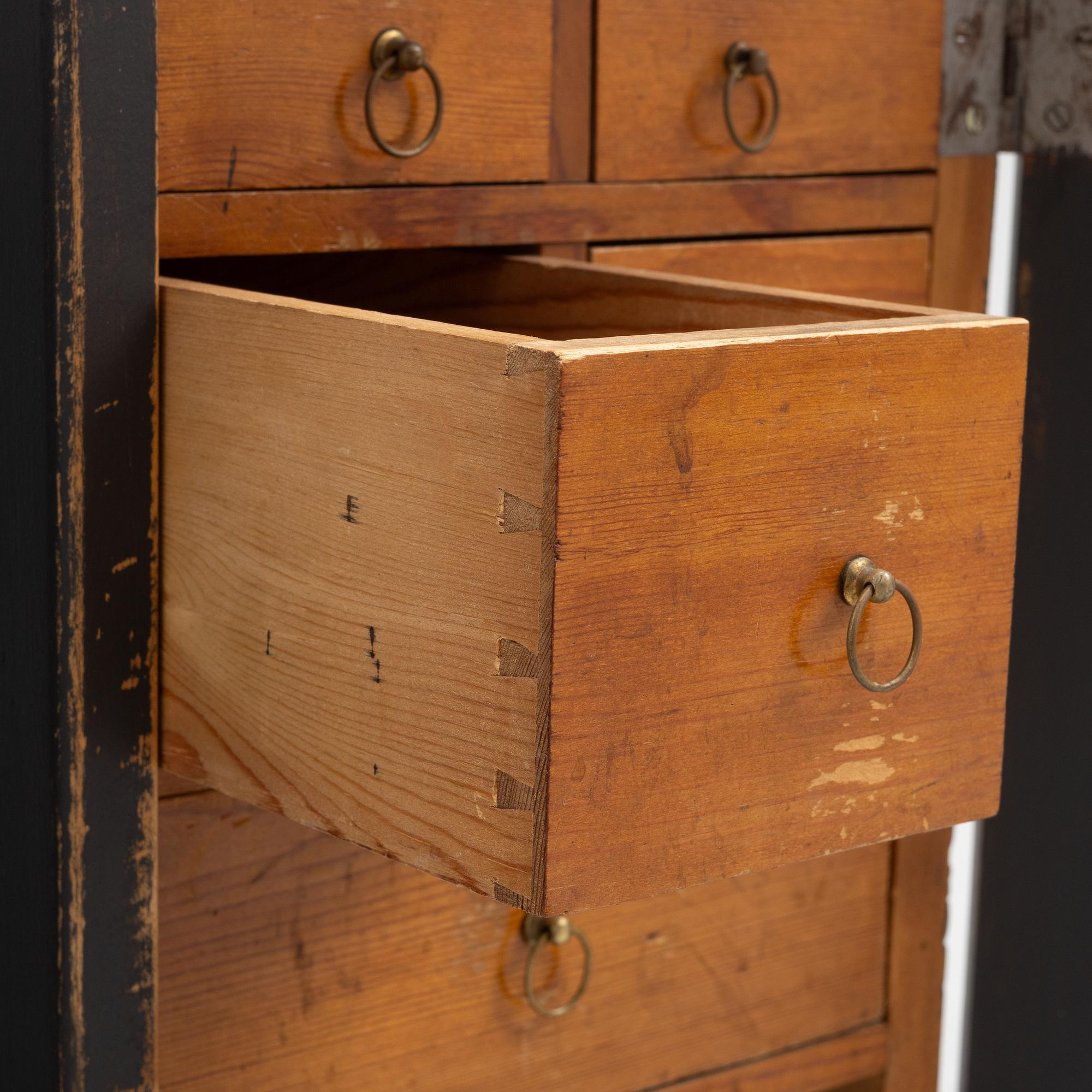 Bedside tables, a pair, first half of the 20th century.