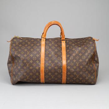 LOUIS VUITTON, a vintage monogram canvas 'Keepall 55' weekendbag.