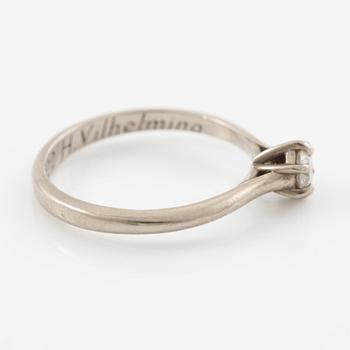 Ring, 14K vitguld med briljantslipad diamant.