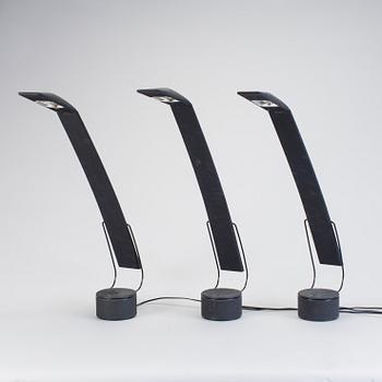 MARIO BARBAGLIA & MARCO COLOMBO, 3 table lamps, plastic, "Dove", Italiana Luce, late 20 th century.