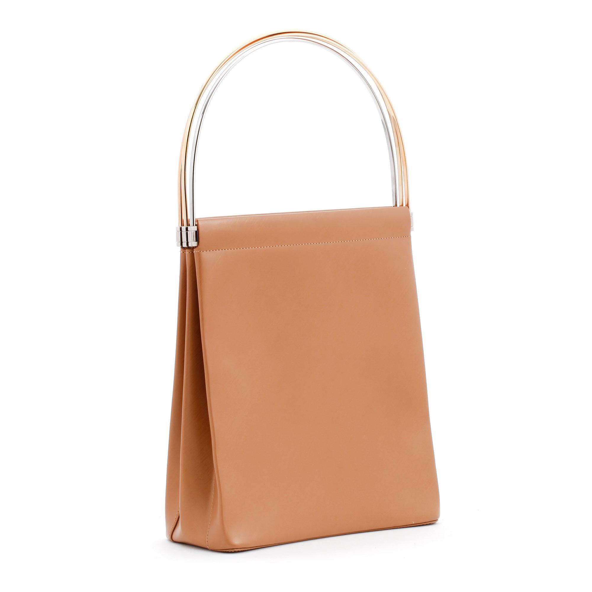 CARTIER, a beige leather handbag, "Cage".