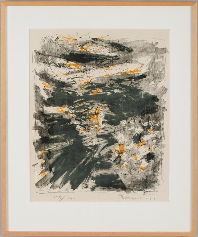 OLLE BONNIÉR, färglitografi, sign och dat -61, numr 292/310.