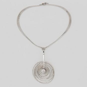 BENT GABRIELSEN, a sterling necklace with a pendant, by Georg Jensen, Copenhagen post 1964.