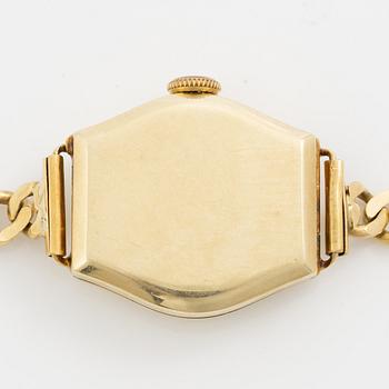 Wristwatch, Birka, 21 mm, 14K gold, chain in 18K gold.
