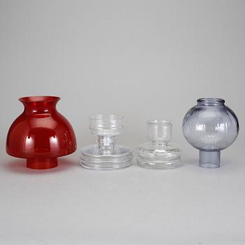 LYKTOR, två st, glas, Nanny Still, Riihimäen Lasi, 1960/70-tal.