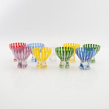 Bengt Orup, glas 9 st  "Strikt", Johansfors 1950-tal.