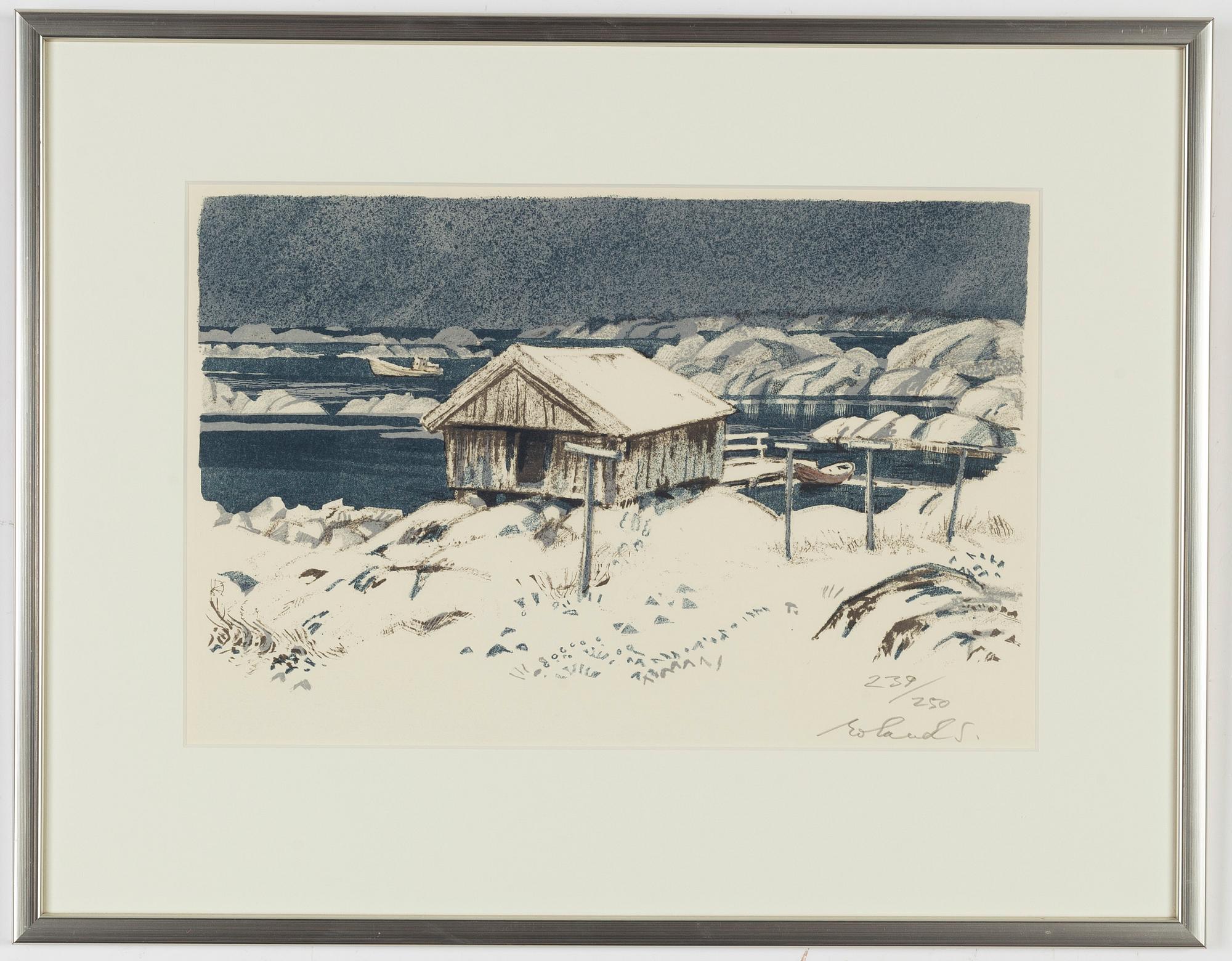 Roland Svensson, färglitografi, signerad och numrerad 239/250.