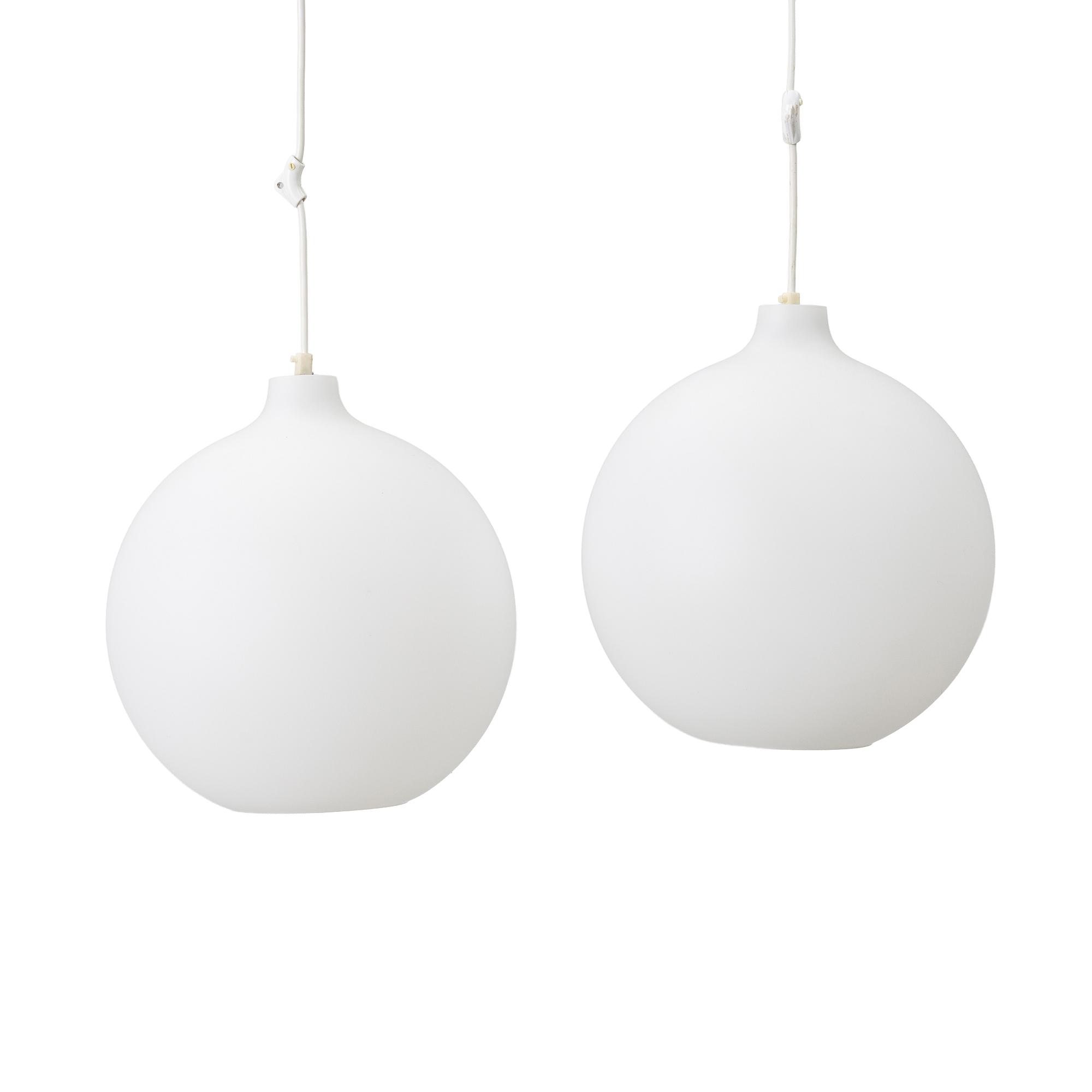 Vilhelm Wohlert, Ceiling lamps, a pair, “Satellit” for Louis Poulsen, Denmark, late 20th century.