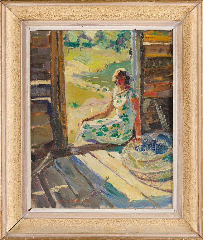 Armas Mikola, Kvinna i dörröppning.