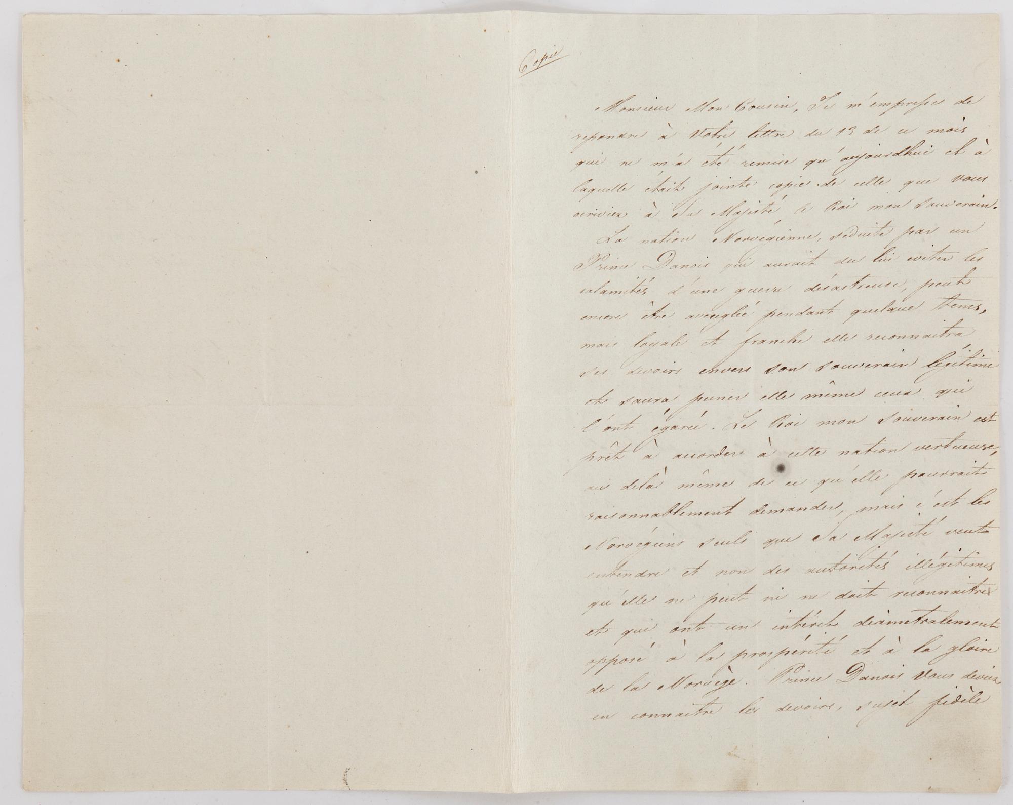 SAMTIDA BREVAVSKRIFTER, 4 st, Prins Christian Fredrik av Danmark-Kronprins Karl Johan av Sverige, Juli-Augusti 1814.