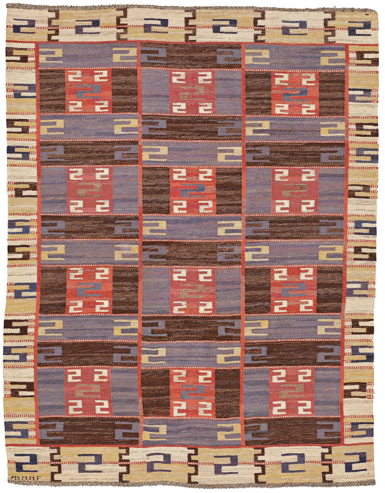 Märta Måås-Fjetterström, MATTA, "Blå Esset", rölakan, ca 248,5 x 191,5  cm, signerad AB MMF.