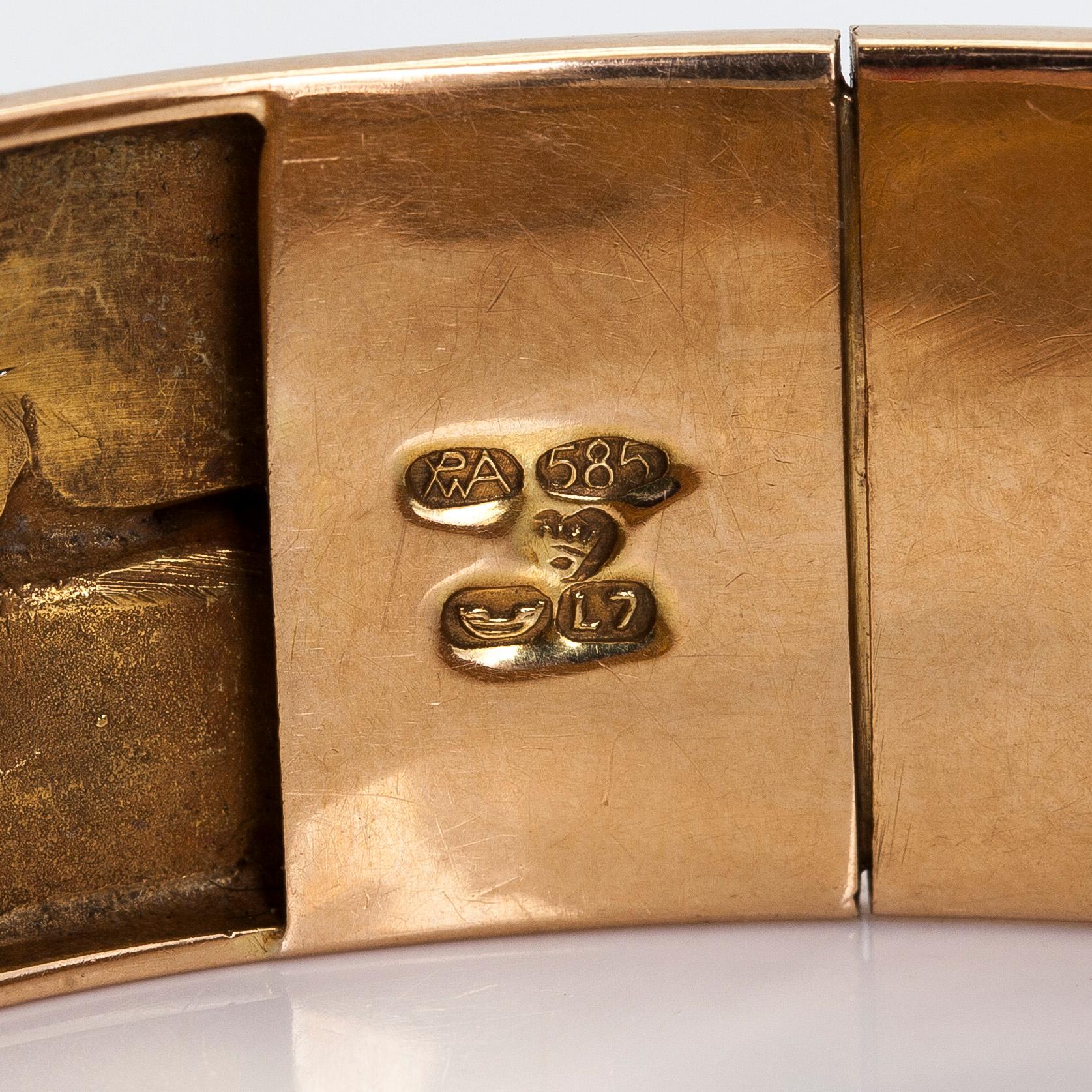 Björn Weckström, unikt armband, 14K guld. Lapponia 1964. Signerat BW -64.