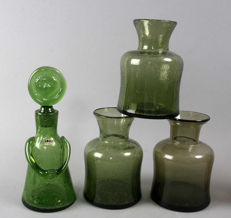 PARTI GLAS, 9 delar, Erik Höglund, Boda glasbruk.