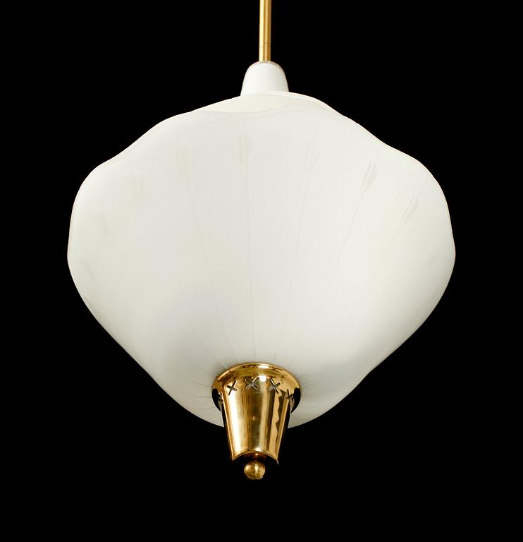 TAKLAMPA, glas och mässing, 1950-/1960-tal.