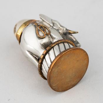 ESTRID ERICSON, a pewter and brass seal stamp, Svenskt Tenn, 1940-50s.