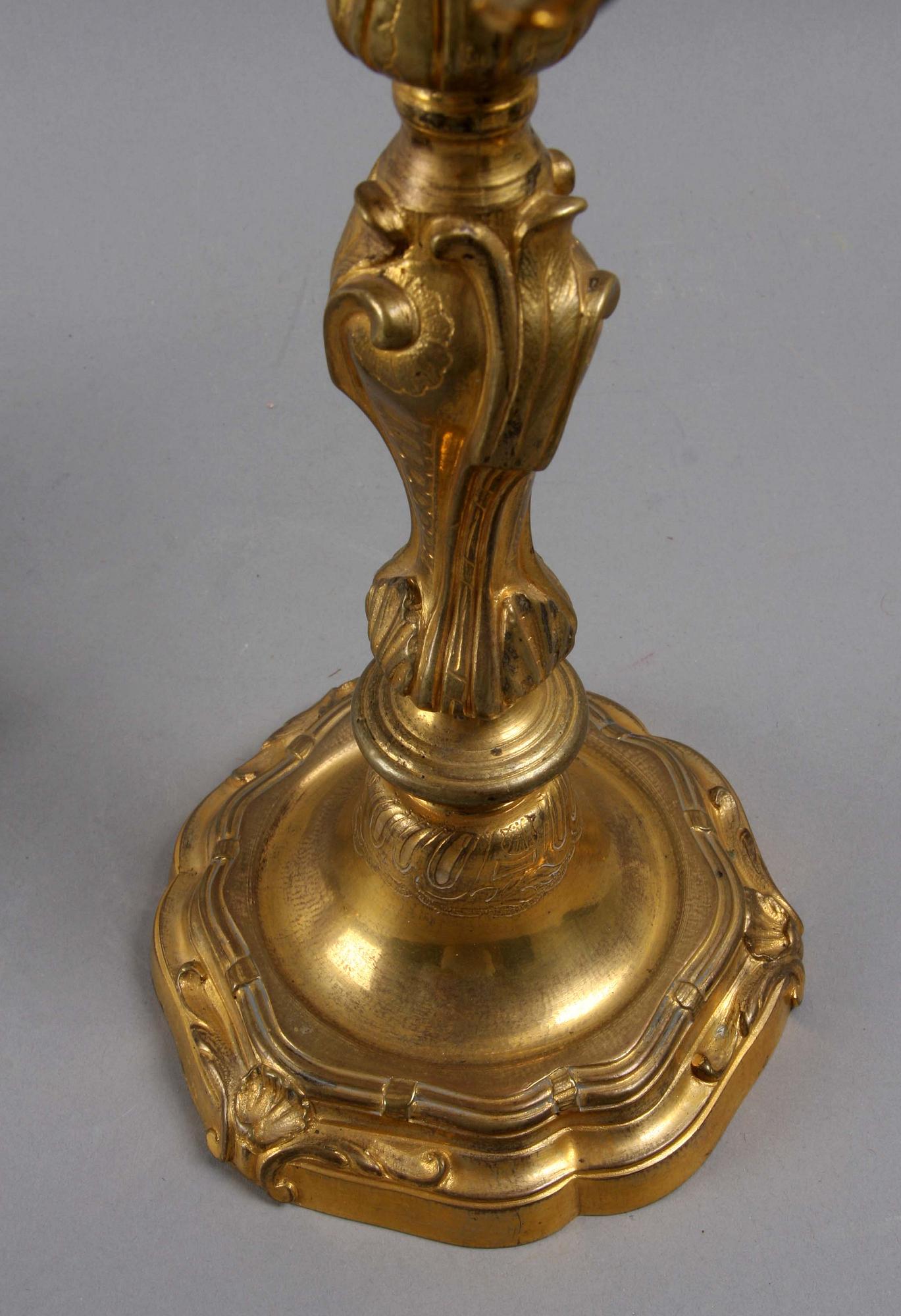 KANDELABRAR, ett par, nyrokoko, 1800/1900-tal.