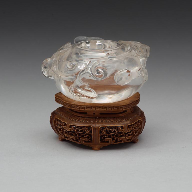 A Chinese rock chrystal brush washer, 20th Century.