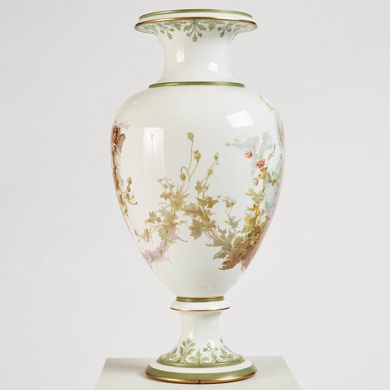 A large porcelain vase, Russia, late 19th Century, signed Klara Zeidler.