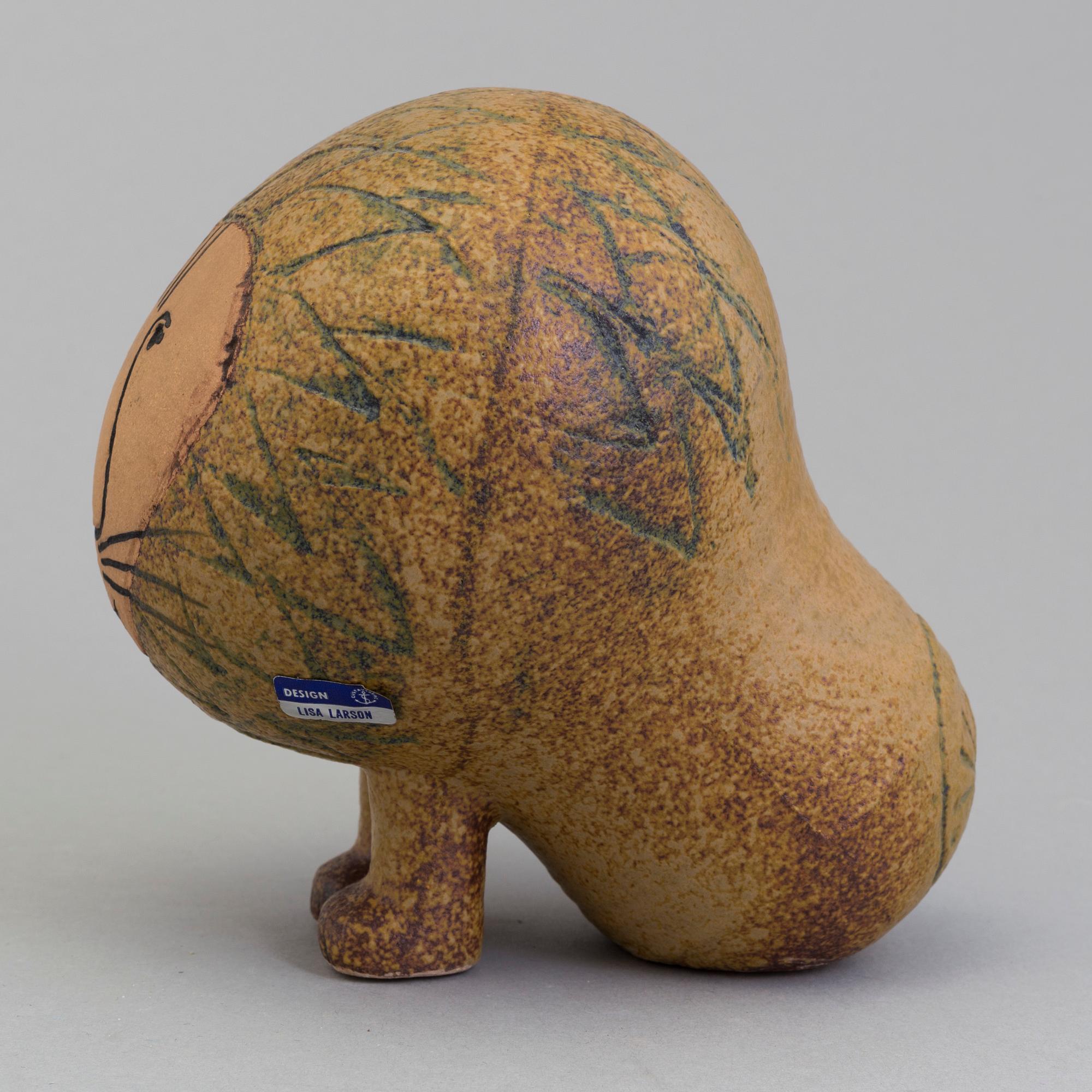 LISA LARSON, figurin, stengods, "Lejon" ur serien "Afrika", Gustavsberg.