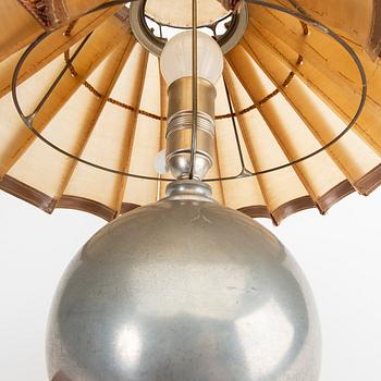 A 1930/40s pewter table lamp.