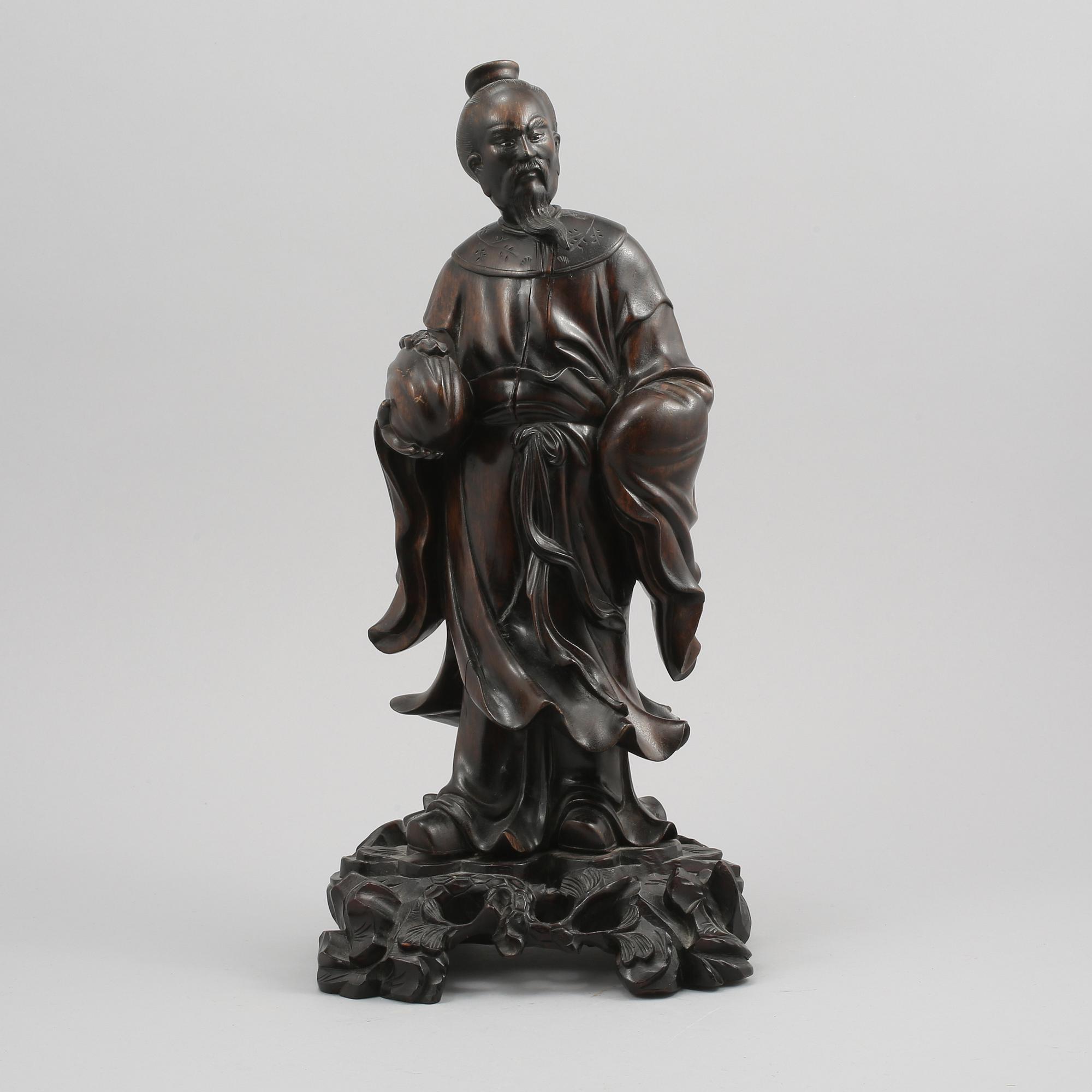 SKULPTUR, trä, orientalisk, 1900-tal.