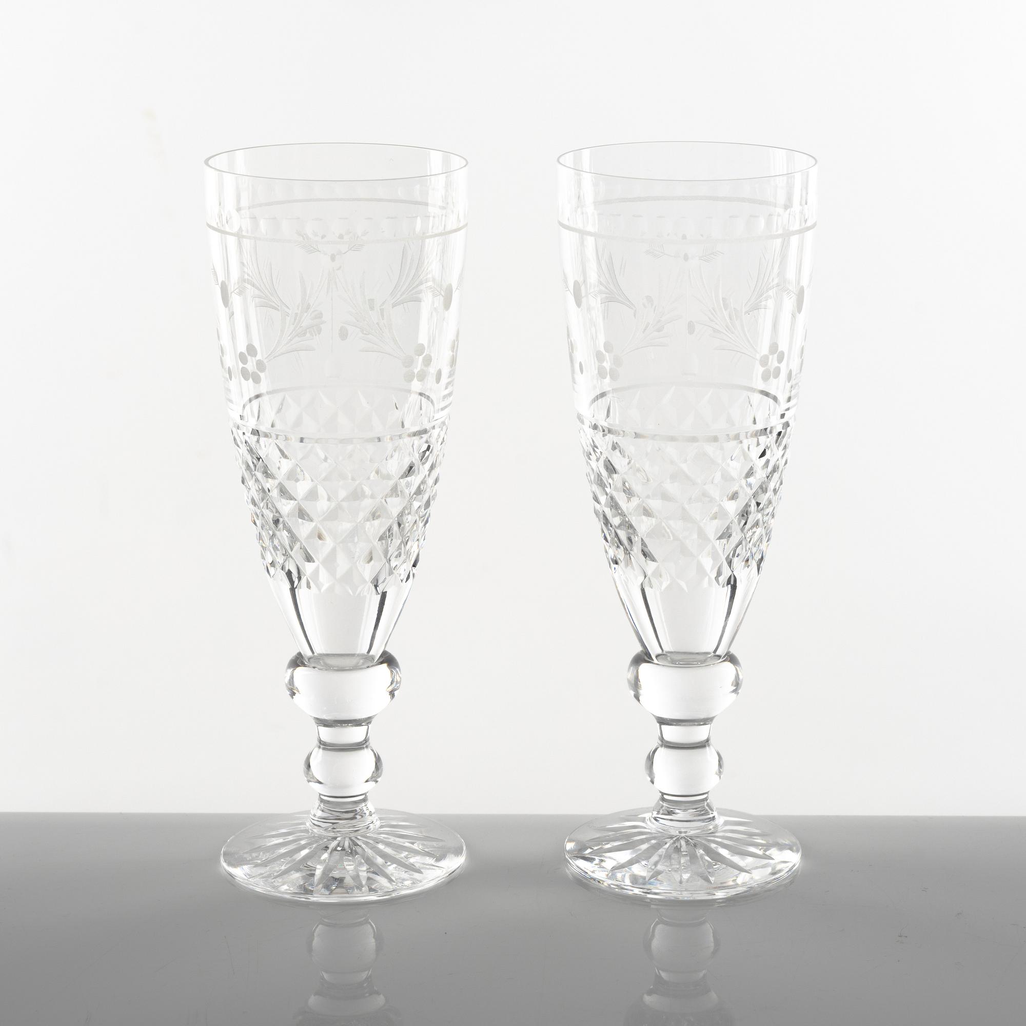 Fritz Kallenberg, champagneglas, 5 st, "Elvira Madigan", Kosta.