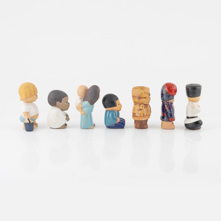 Lisa Larson, figuriner, 7 st, stengods, Gustavsberg.