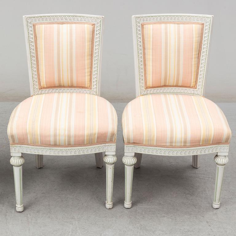 A set of four Gustavian chairs, ca 1800.