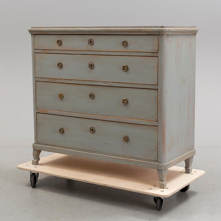 A 19th century painted chest of drawers.