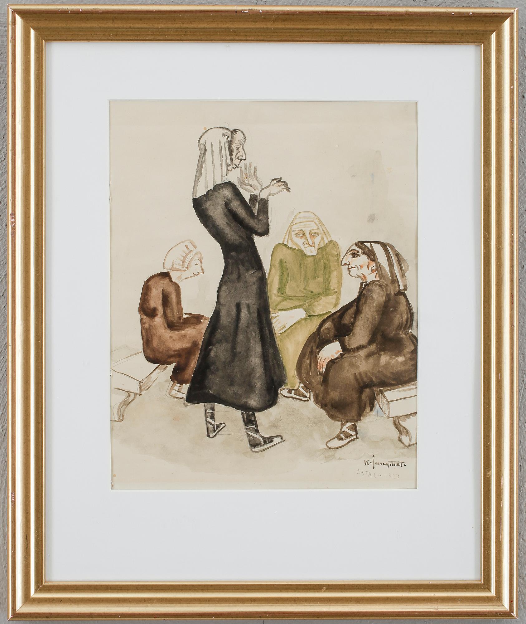 KURT JUNGSTEDT, blandteknik på papper, signerad och daterad 1920.