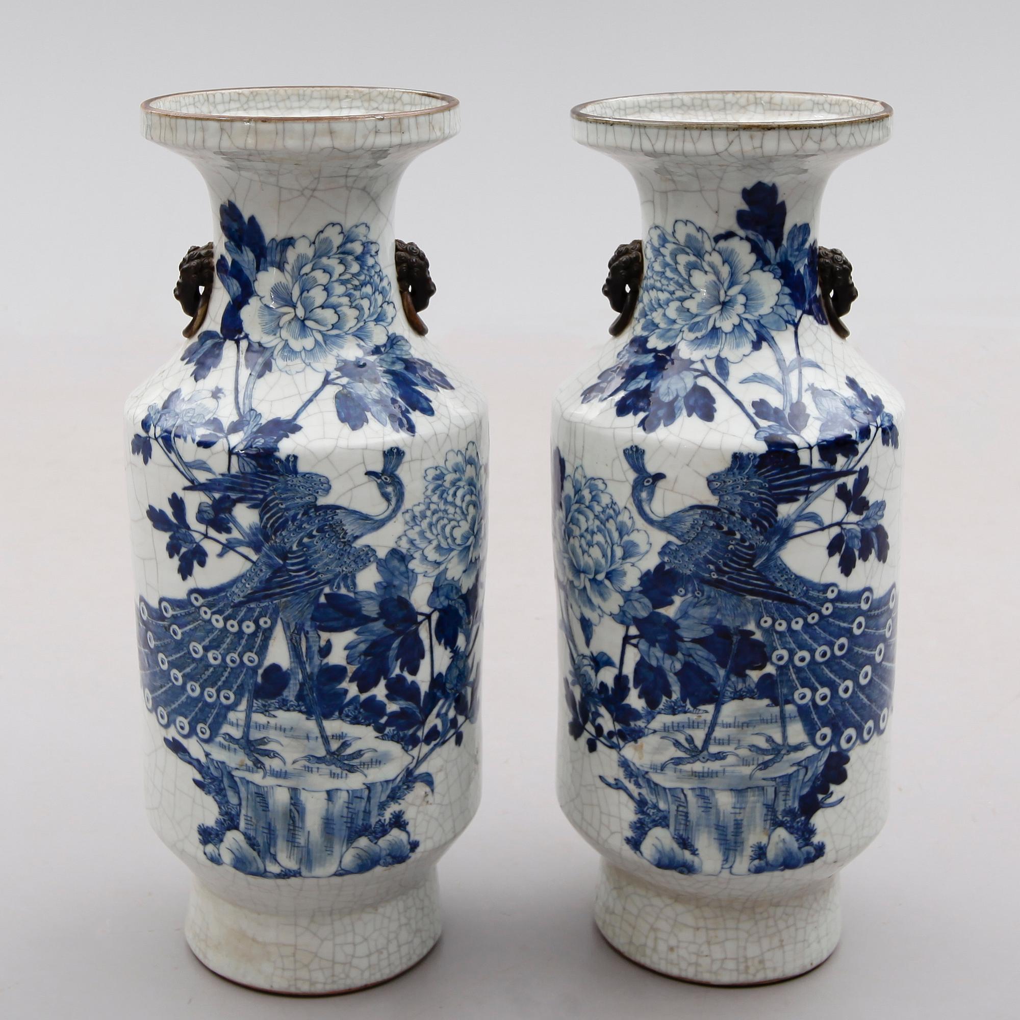 GOLVVASER, 1 par, porslin, Kina, 1800/1900-tal.