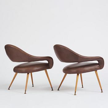 Gastone Rinaldi, a pair of armchairs, model 'DU 55', mid 20th century, post 1954.