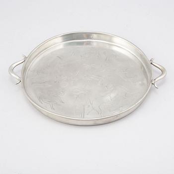 Nils Fougstedt, a pewter tray from Firma Svenskt Tenn.