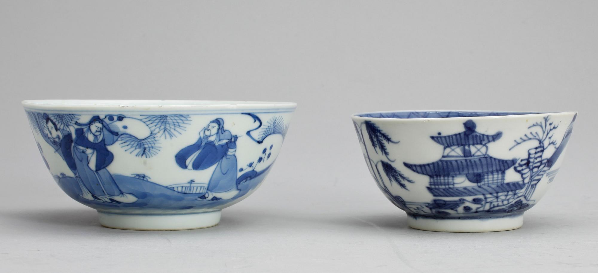 SKÅLAR 2 st, porslin. 1800-tal.