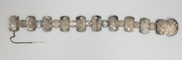 BÄLTE, silver, CJ Lund, Uppsala 1920. Vikt ca 1090 gram.