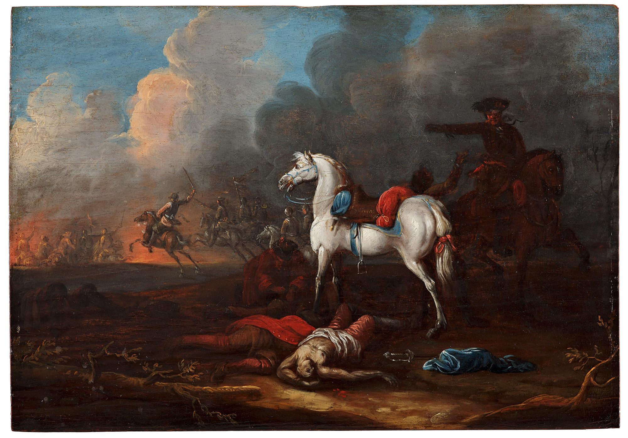 Jan van Huchtenburg Tillskriven, Bataljscen (Möjligen slaget vid Gadebusch 1712).