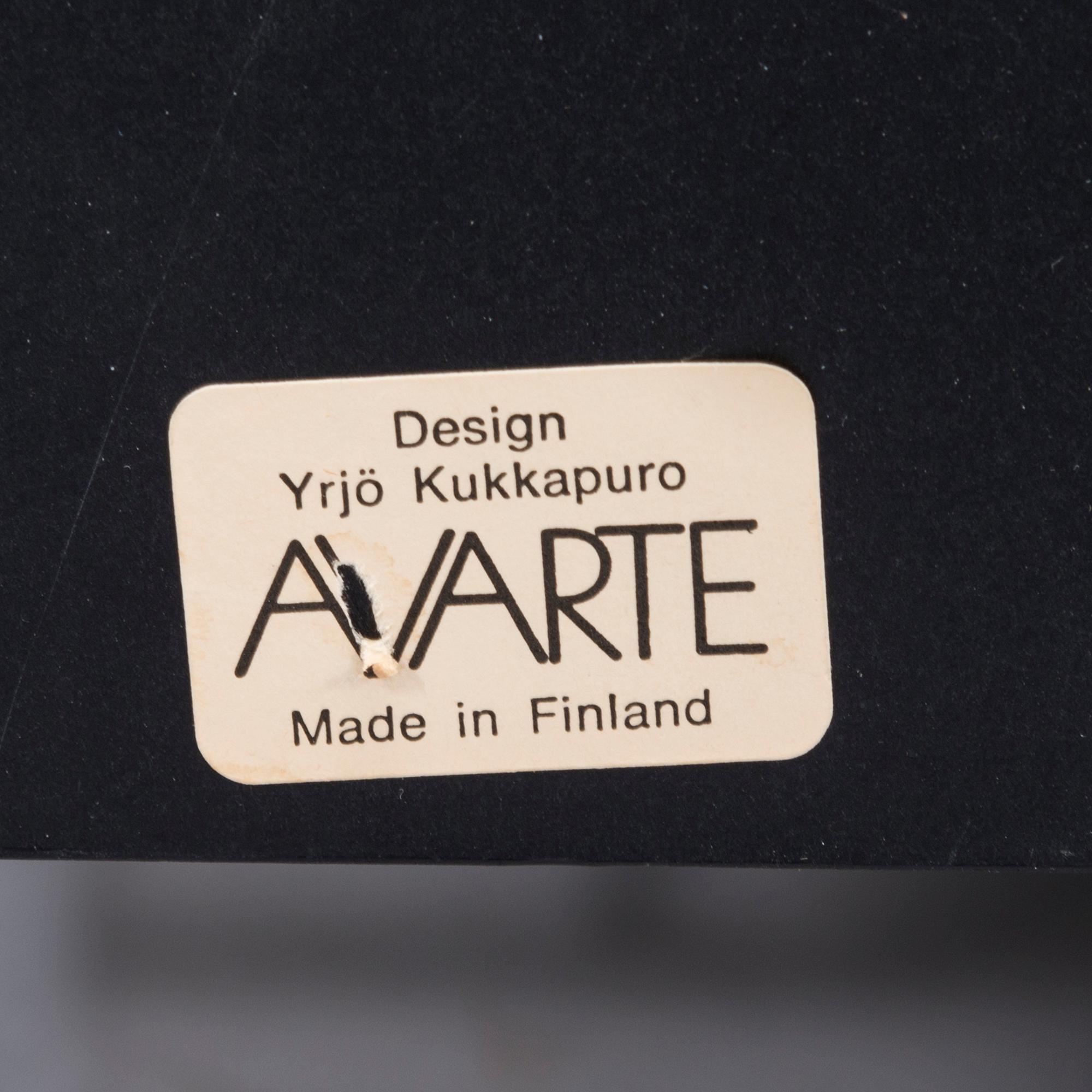 YRJÖ KUKKAPURO, A 1980s 'Experiment' lounge chair for Avarte, Finland.