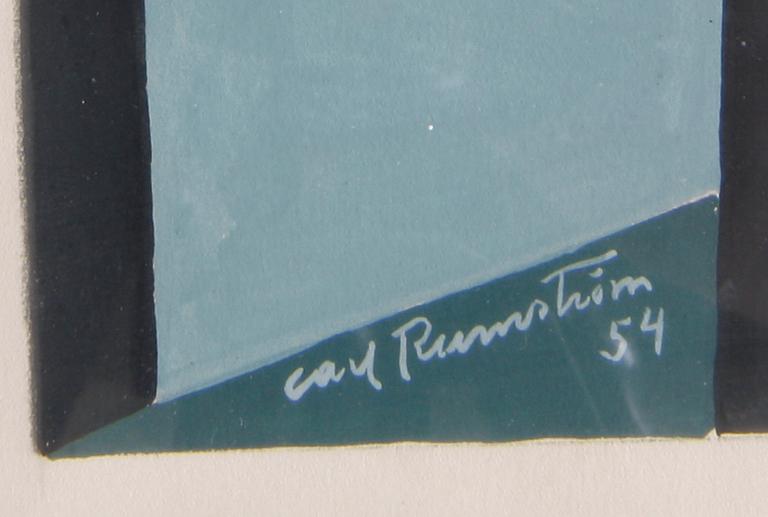 RUNNSTRÖM, CARL. 2 st, Gouacher. Sign. o dat. -54.