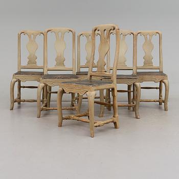 STOLAR, 6 st, senbarock, 1700-tal.