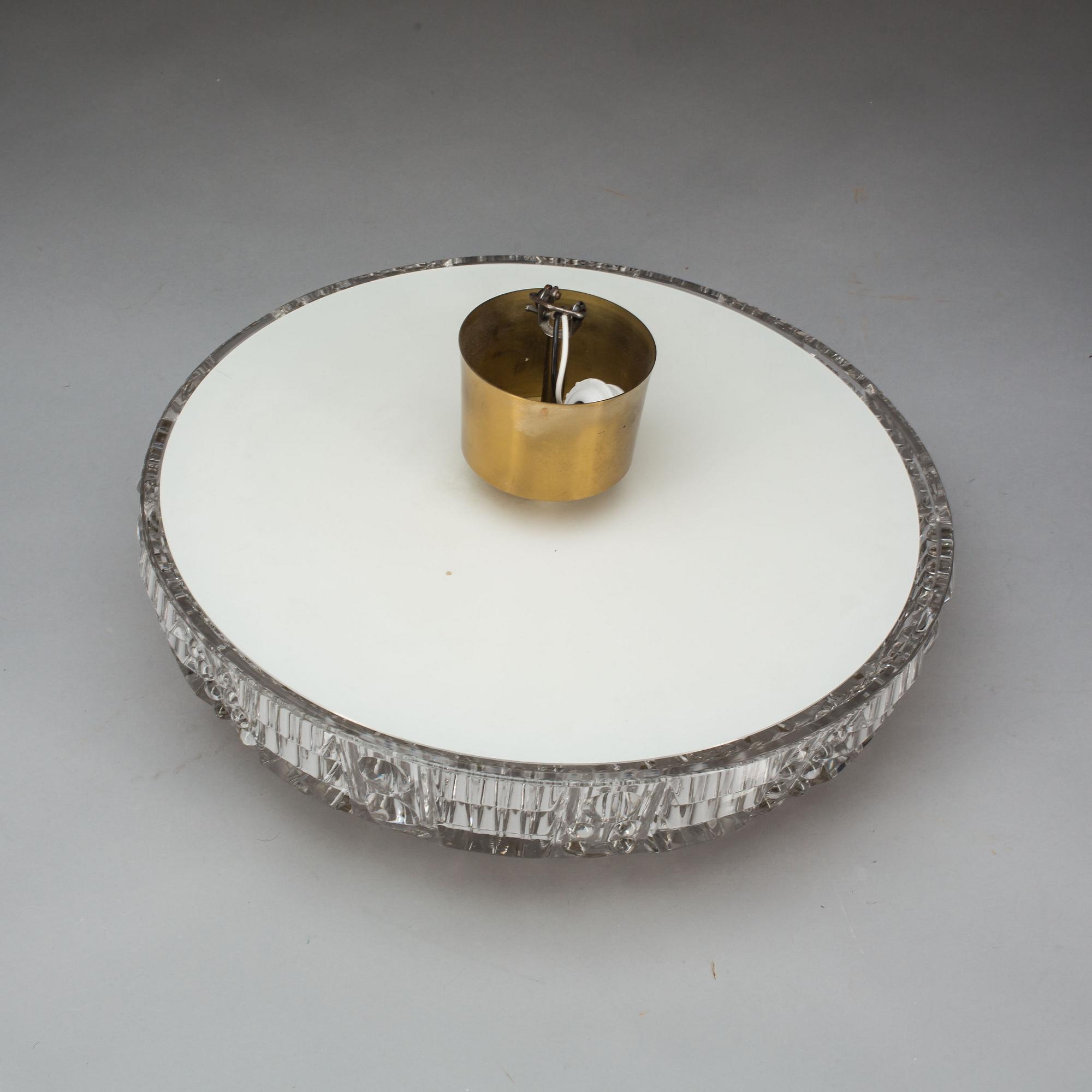 TAKPLAFOND, glas och metall. 1900-talets mitt.