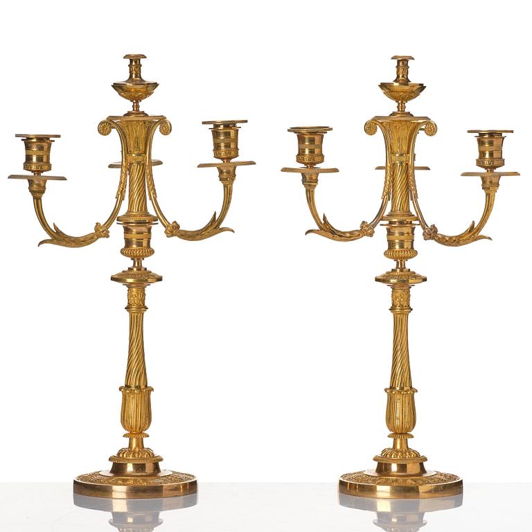 A pair of Empire candelabra.