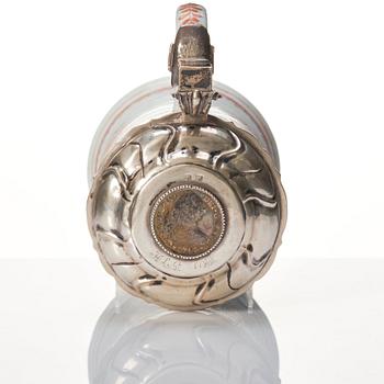 A silver mounted tankard, Qing dynasty, Kangxi (1662-1722).