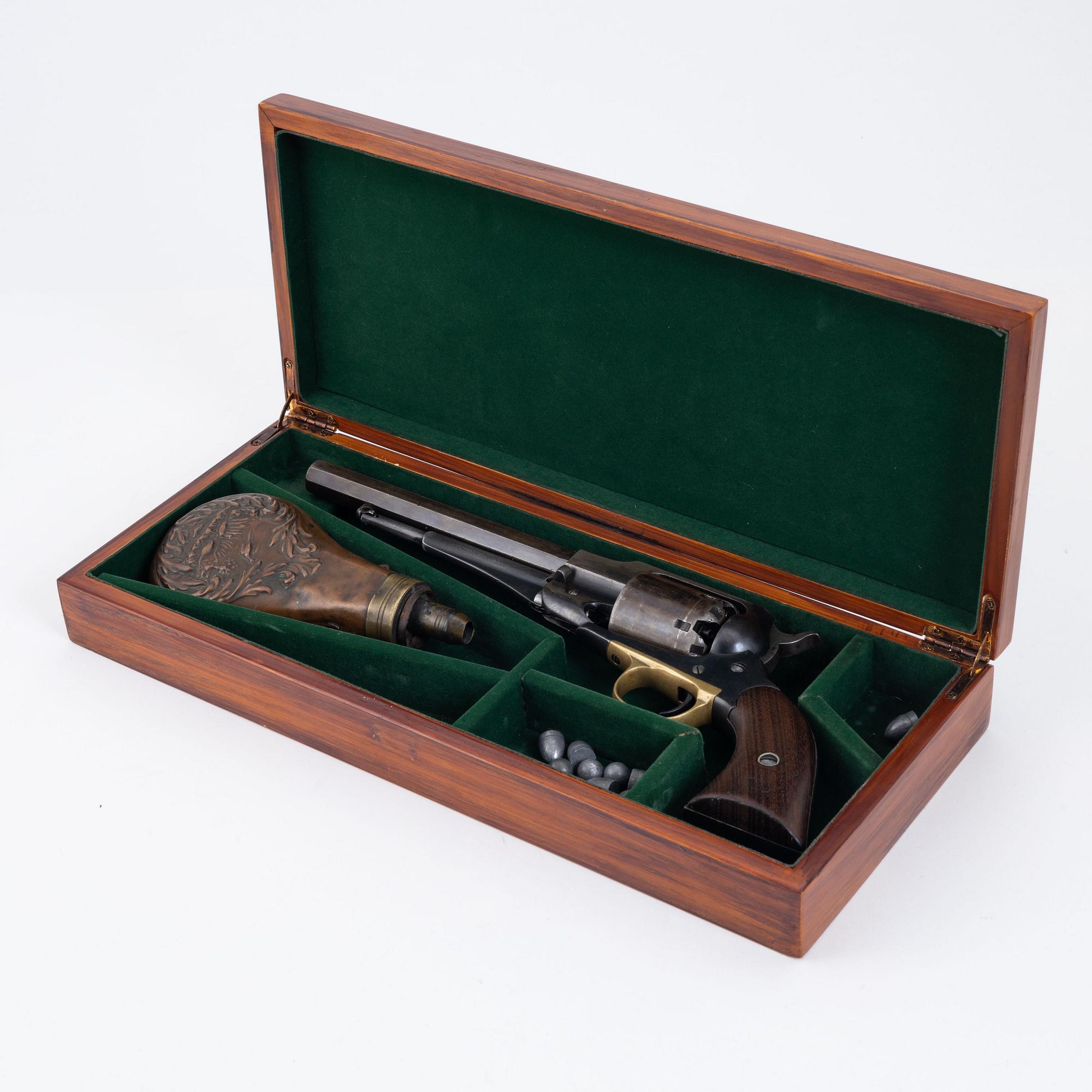 A Remington New Model Army percussion revolver, in case.