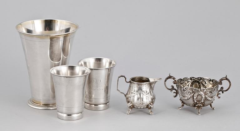 PARTI SILVER, 5 delar, vikt 409 g.