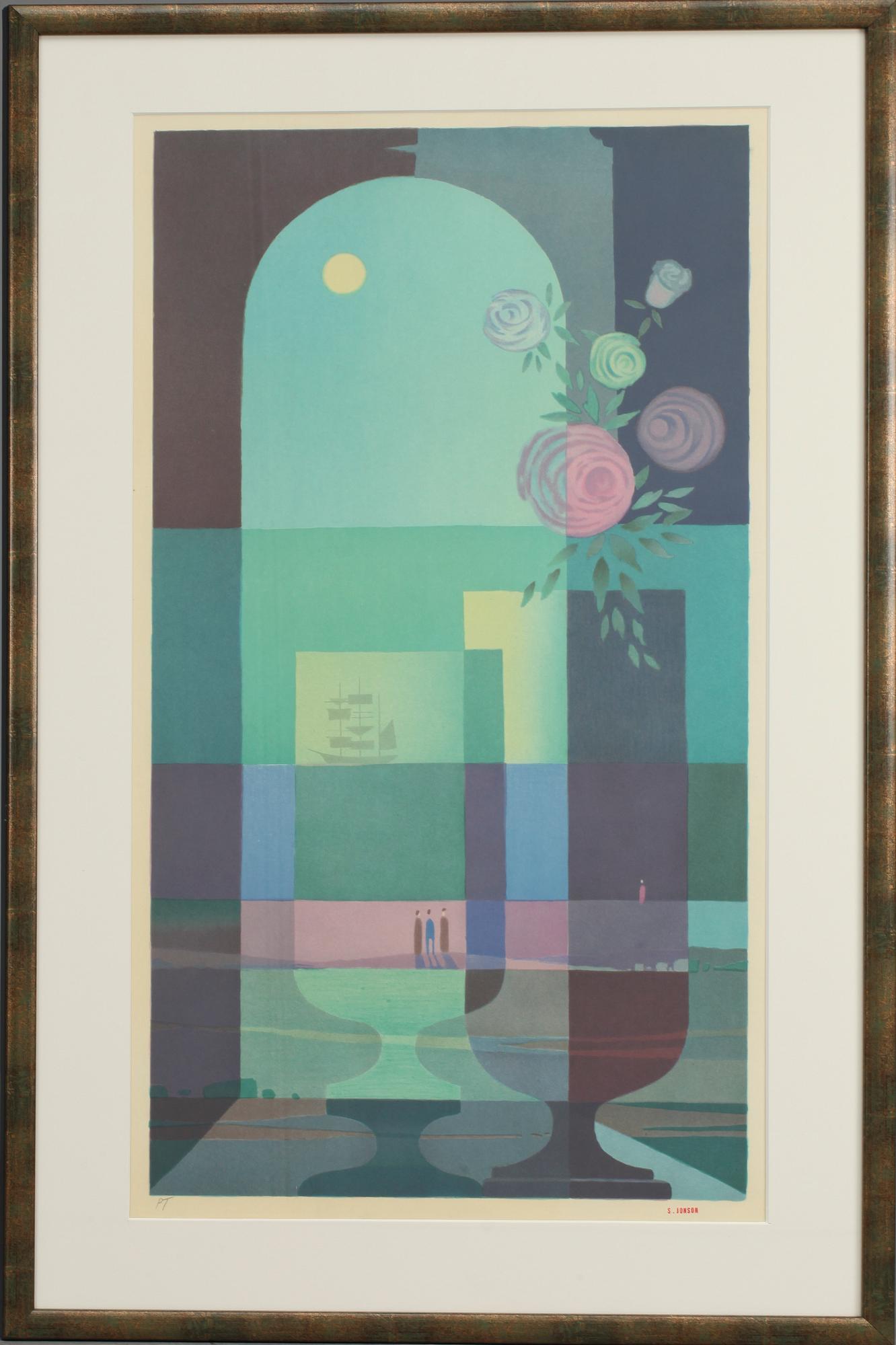 SVEN JONSON, färglitografier, 3 st, stämpelsign, provtryck.