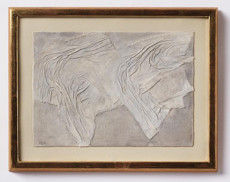 Elli Hemberg, textile collage, signed and dated -60.