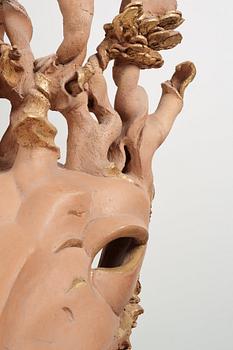 Hertha Hillfon, a ceramic sculpture of a deer's head, executed in her own workshop, Sweden, dated -79.