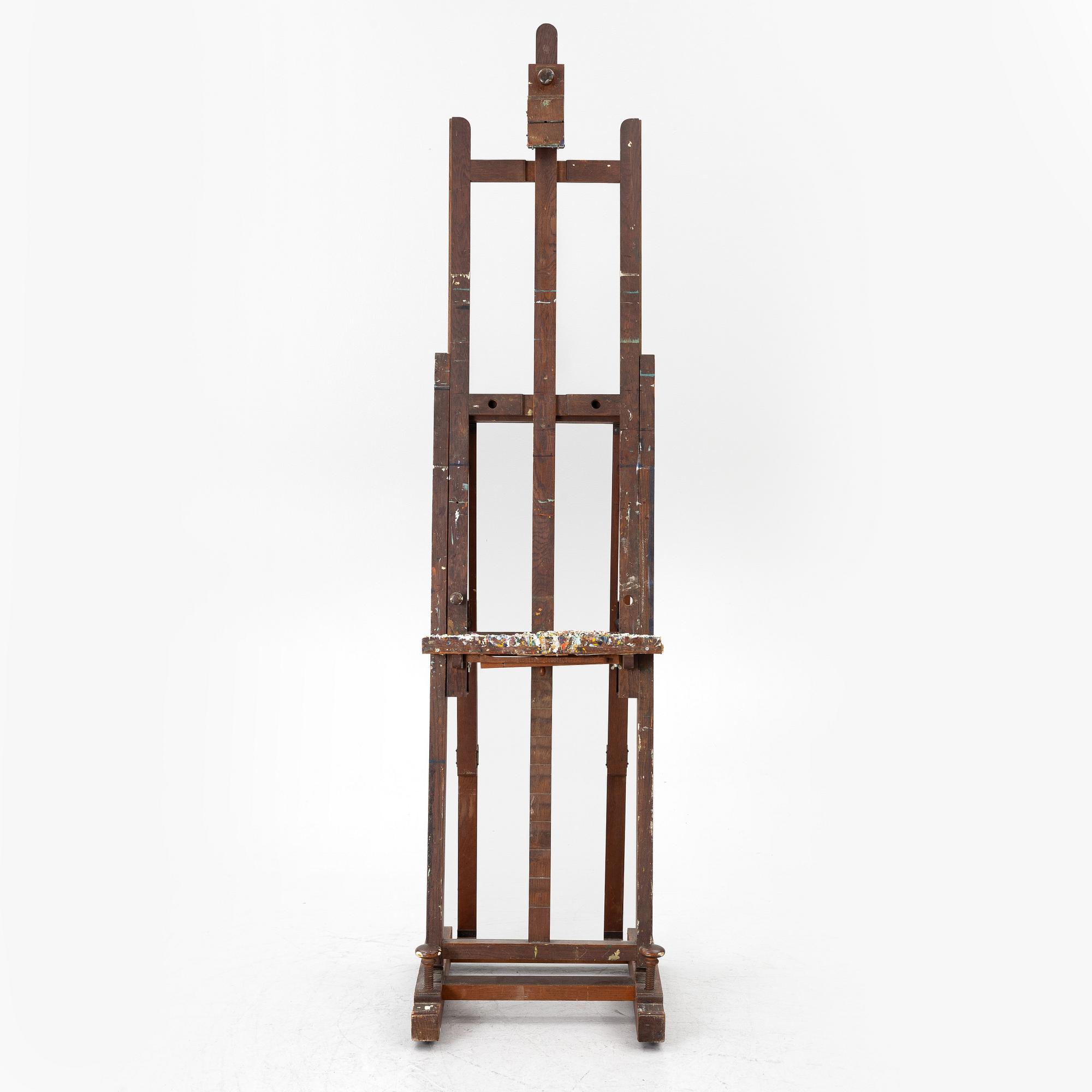 A studio easel, Wilhelm Becker AB, Stockholm, circa 1900.