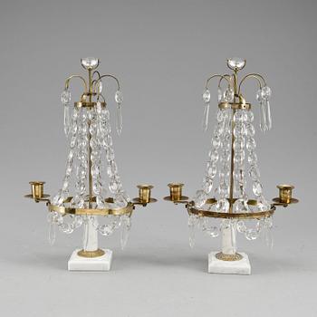 BORDSLYSTRAR, ett par, gustaviansk  stil, 1900-tal.