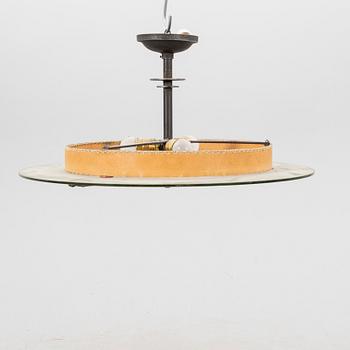 A 1930s glass ceiling pendant.